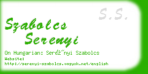 szabolcs serenyi business card